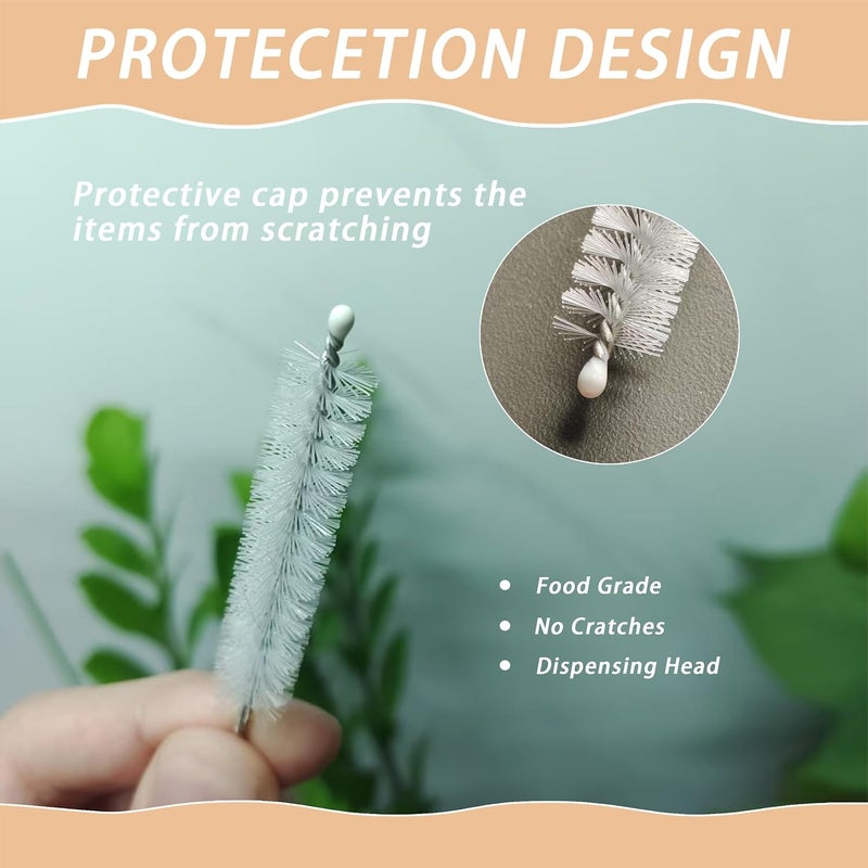 CIDYAUST 2Pcs Straw Cleaner,Straw Cleaner Brush for Metal/Glass/Silicone Straws,Reusable Straw Brush Cleaner with Nylon Bristles,Stanley Straw Cleaner Brush for Baby Bottles,Keyboard and Hummingbird Feeder. - Image 3